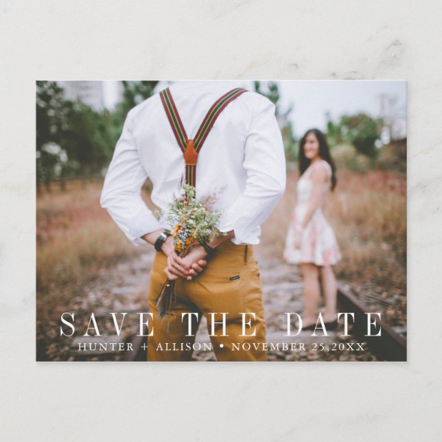 Save the Date Foto Einladungspostkarte (Vorderseite)