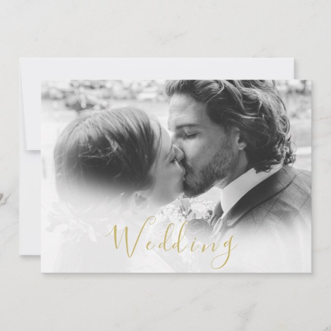 Save the Date Foto Gold Floral Rose Hochzeit (Vorderseite)