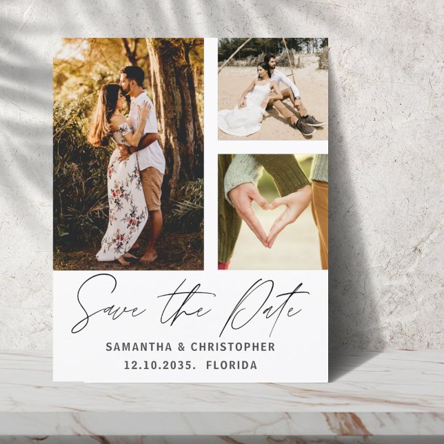 Save the Date Foto Gold Script Einladung (Von Creator hochgeladen)