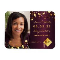 Save the Date Foto Graduierung Partei bordeauxrot