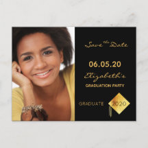Save the Date Foto Graduierungspartei schwarz 2025