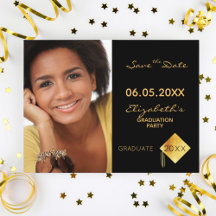 Save the Date Foto Graduierungspartei schwarz 2025