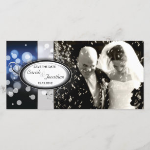 Save the Date Foto Hochzeitkarte Blaues Helle