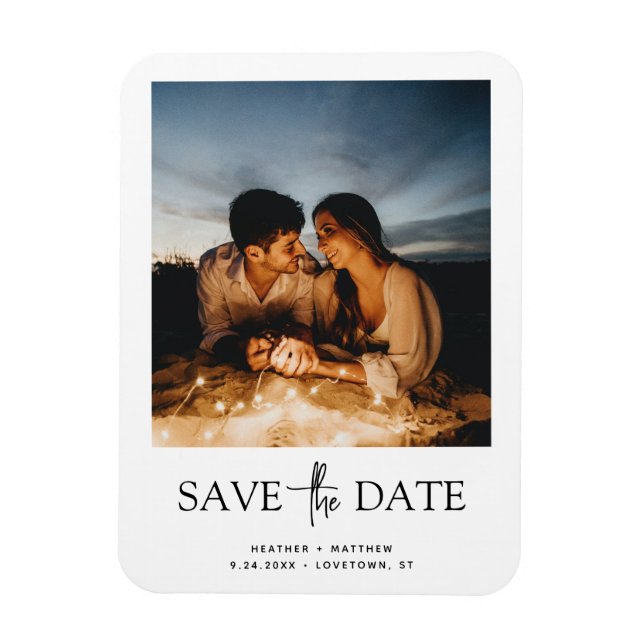 Save the Date Foto Hochzeitskündigung Magnet (Vertikal)