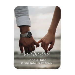 Save the Date Foto-Kalligraphie-Verlobung Magnet