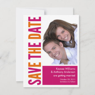 Save the Date Foto-Karten-Rosa u. Orange