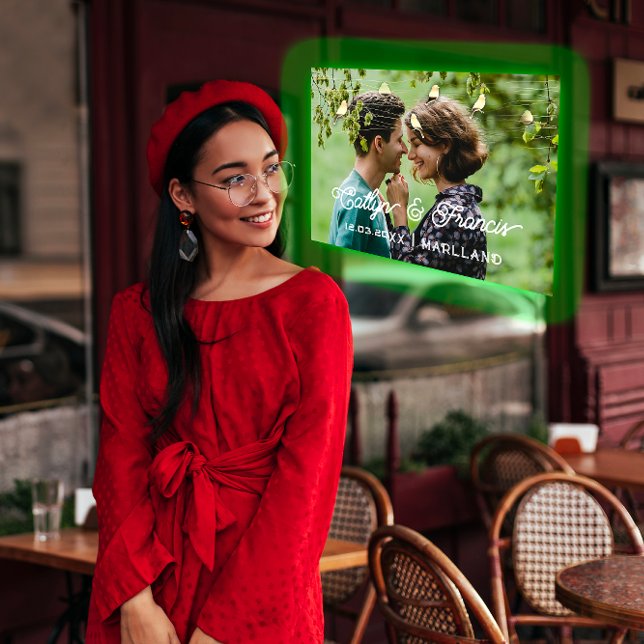 Save the Date Foto Land Hütte Gold PinkBird Einladung (Save The Date Photo Country Cottage Gold PinkBird Invitation)