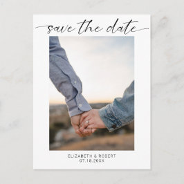 Save the Date Foto Minimalistisch Modernes Skript Ankündigungspostkarte