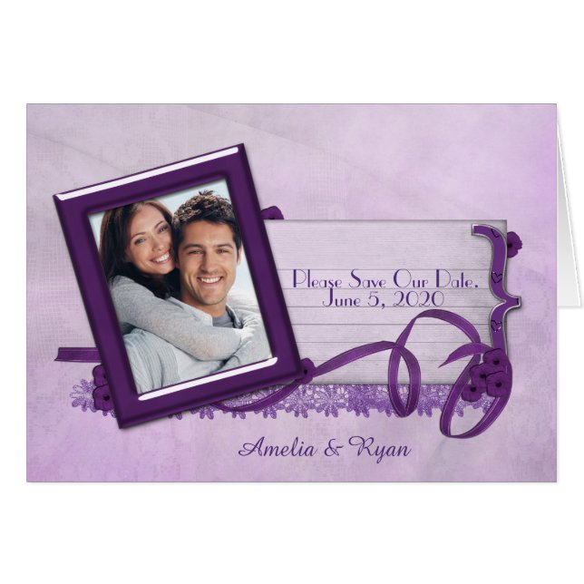Save the Date Foto mit Ribbon (Vorderseite (Horizontal))