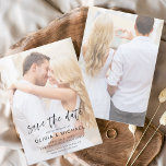 Save the Date Foto Picture Wedding<br><div class="desc">Die Transparenz, die auf dem Vorder- und Rückseite eleganter und moderner Save the Date Hochzeitseinladungen auf individuellem und personalisiertem Foto abdeckt, beinhaltet eine wunderschöne und elegante Schriftzeichen-Typografie für die Hochzeitsfeier.</div>