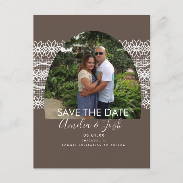 Save the Date Foto Postkarte (Vorderseite)