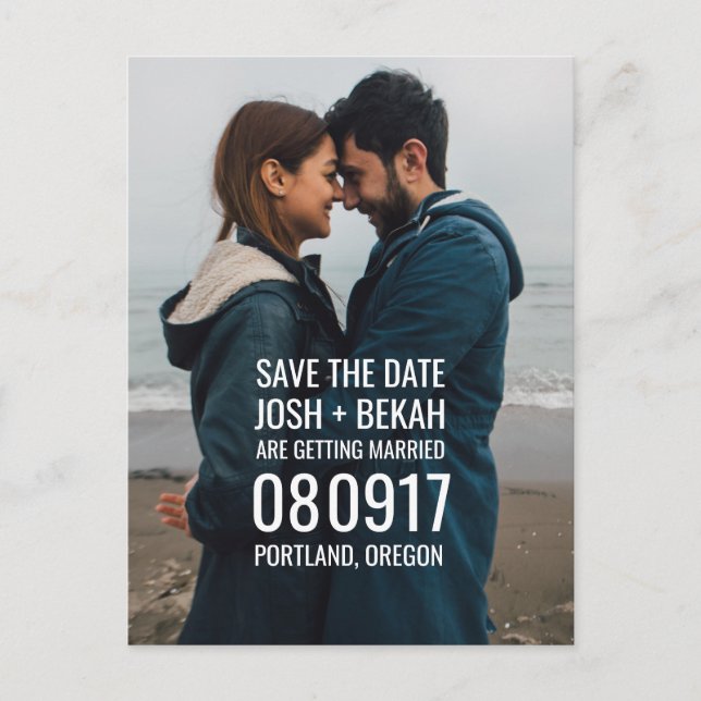 Save the Date Foto Postkarte (Vorderseite)