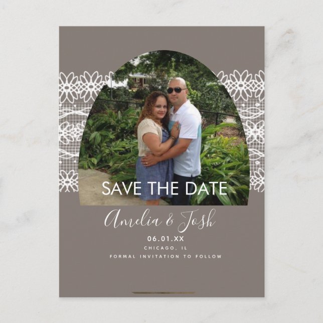 Save the Date Foto Postkarte (Vorderseite)