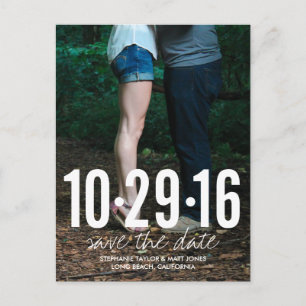 Save the Date Foto Postkarte, großes Datum Ankündigungspostkarte