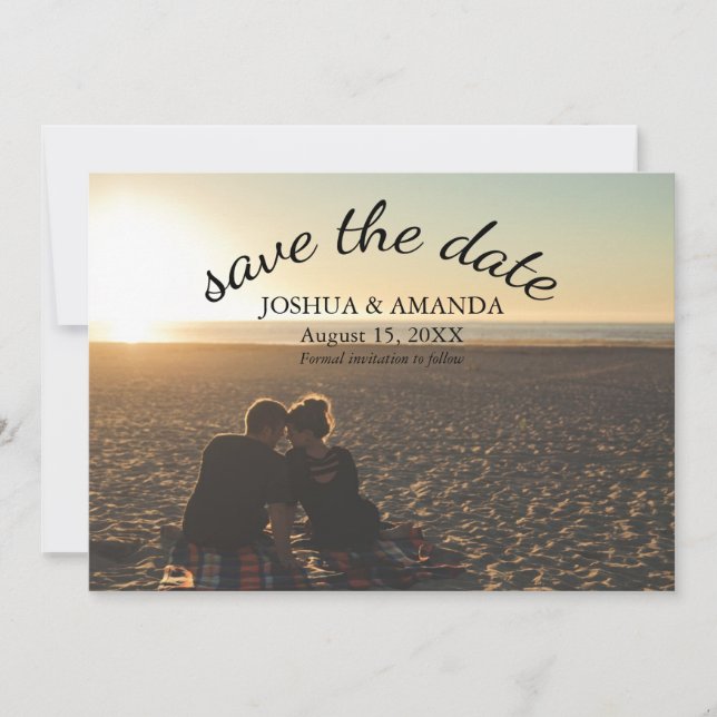 Save the Date Foto | Romantische Schrift (Vorderseite)