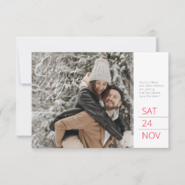 Save the Date Foto-Rot-Weiße-Kiefernkiefer-Kunst