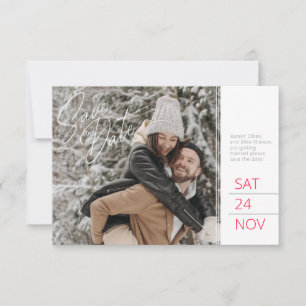 Save the Date Foto-Rot-Weiße-Kiefernkiefer-Kunst