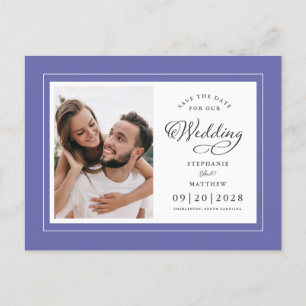 Save the Date Foto Sehr Peri Blue Hochzeit Ankündigungspostkarte