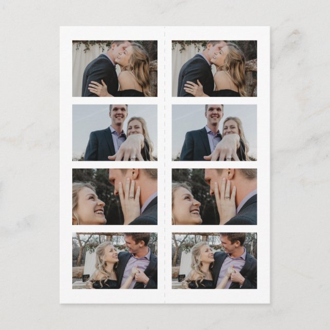 Save the Date Foto Strip Lesezeichen Einladungspostkarte (Vorderseite)