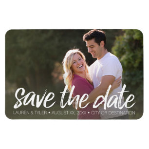 Save the Date - Foto und moderne bürstenbehaftete  Magnet