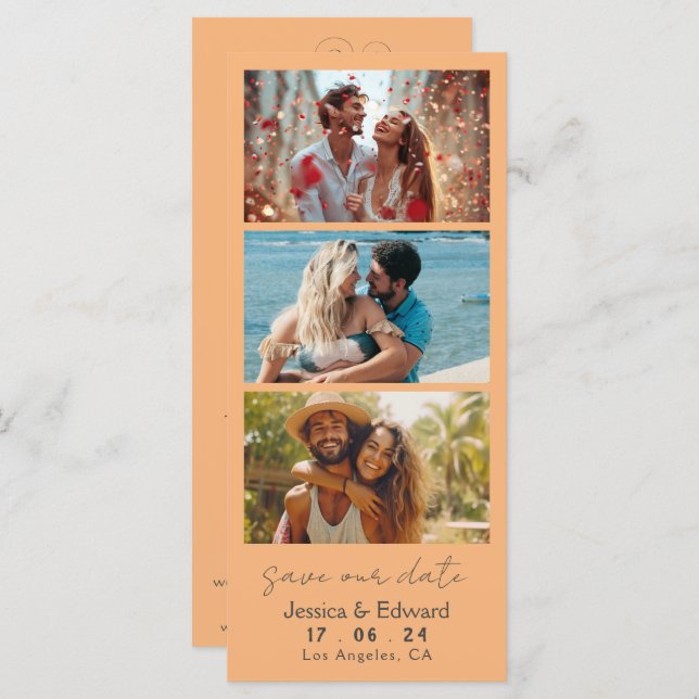 Save the Date FotoBooth Qr Code Light Orange Chic (Vorne/Hinten)