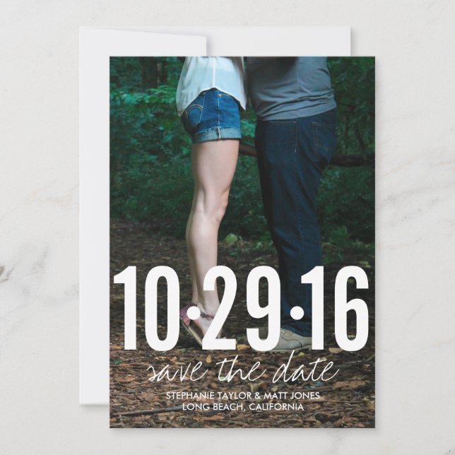 Save the Date Fotokarte, Hochzeitskollektion (Vorderseite)