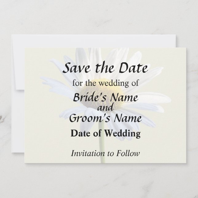 Save The Date Fournitures de mariage Daisy Shadow et Light (Devant)