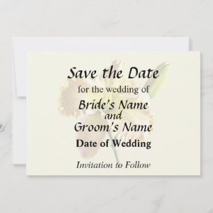 Save The Date Fournitures de mariage Lys du jour jaune