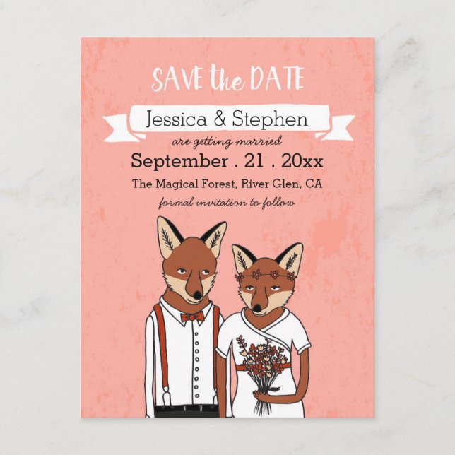 Save the Date - Füchse in der Liebe (Vorderseite)