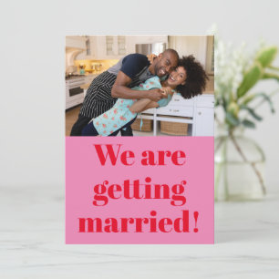 Save The Date Fun Bold Modern rose et rouge Mariage photo