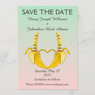 Save The Date Fun Gay Banana Coeur Mariage Enregistrer La Date