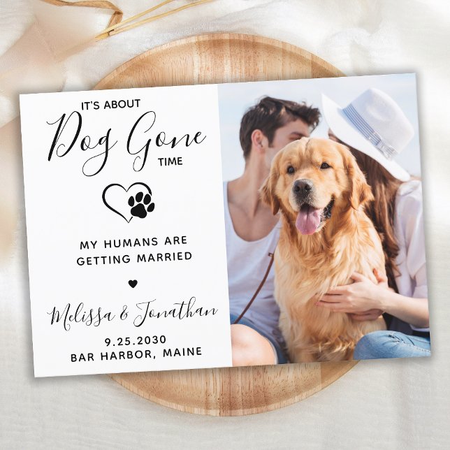 Save The Date Funny Animal Mariage Custom Photo Chien (Créateur téléchargé)