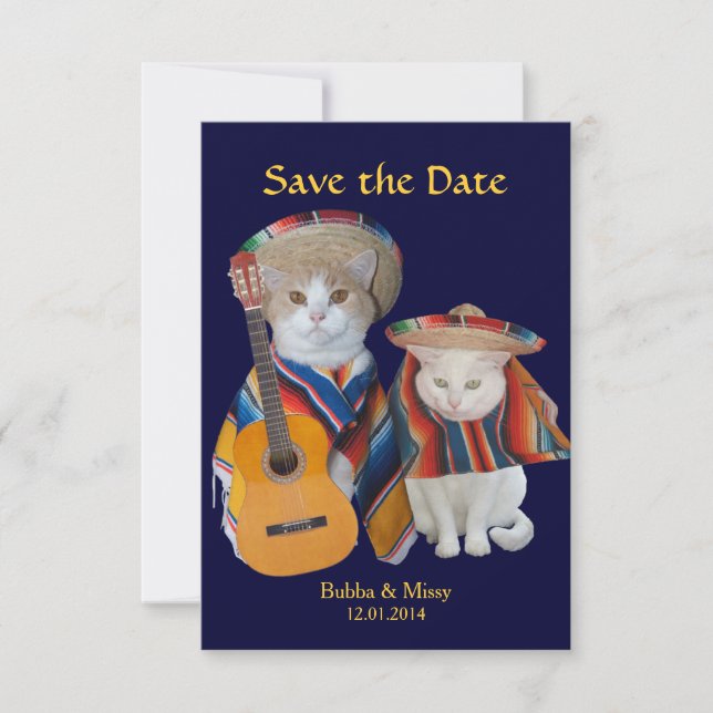 Save The Date Funny Cats South of the Border Wedding Save the Da (Devant)