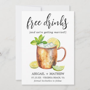 Save The Date Funny Classic Moscow Mule Cocktail Mariage photo