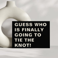 Funny Gras moderne noir blanc Mariage de typograph