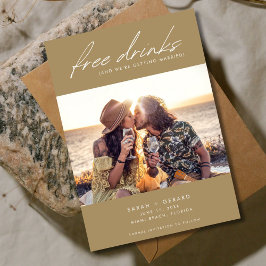 Save The Date Funny Open Bar Mariage photo