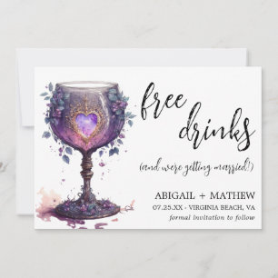 Save The Date Funny Whimsical Romantic Goblet Mariage photo