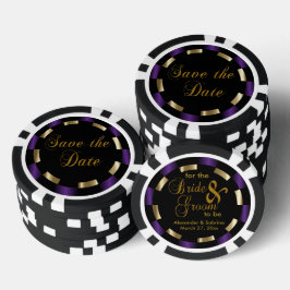 Save the Date für Braut und Bräuche - Lila Pokerchips