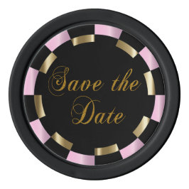 Save the Date für Braut und Bräutigam - Rosa Pokerchips
