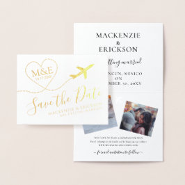 Save the Date für das Reisemagazin-Monogramm-Logo Folienkarte