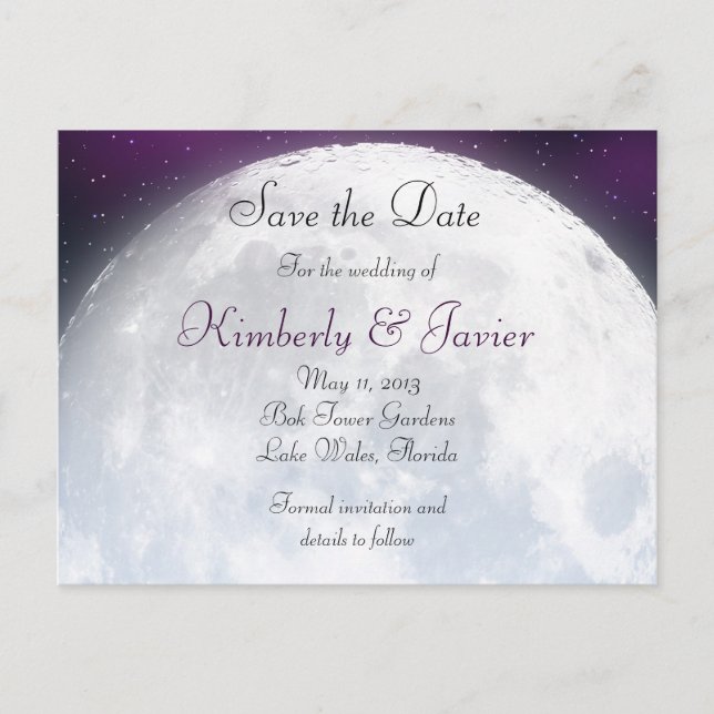 Save the Date für die Hochzeit des Weltraums Ankündigungspostkarte (Vorderseite)