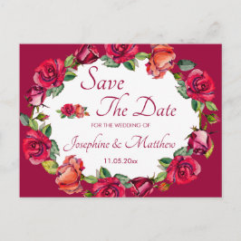 Save the Date für die hübsche Rose Ankündigungspostkarte