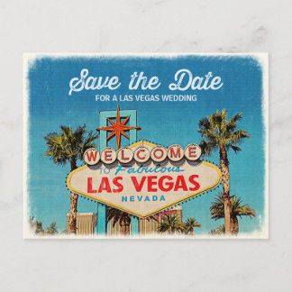 Save the Date für eine fabelhafte Las Vegas Hochze Ankündigungspostkarte