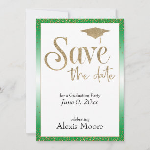 Save the Date für eine Graduierungspartei Gold auf Einladung