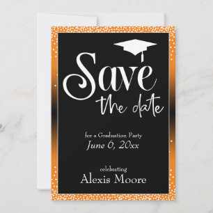 Save the Date für eine Graduierungspartei Orange C Einladung