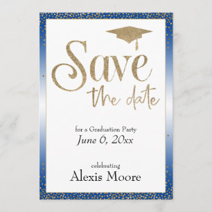Save the Date für eine Graduierungsparty Gold on B Einladung