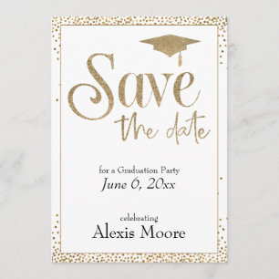 Save the Date für eine Graduierungsparty Gold on W Einladung