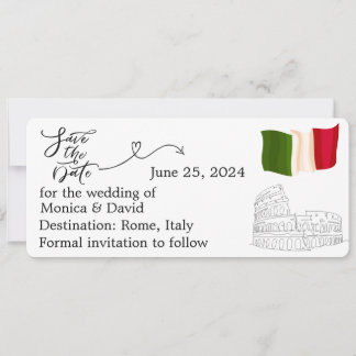 Save the Date für eine Hochzeit in Rom, Italien Einladung