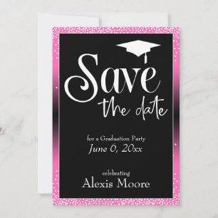 Save the Date für Graduation Party Hot Pink Ombre Einladung