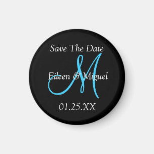 Save the Date für Monogram angepasste Hochzeitsin Magnet